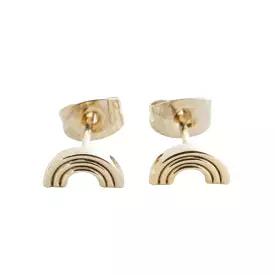 Gold Rainbow Stud Earrings