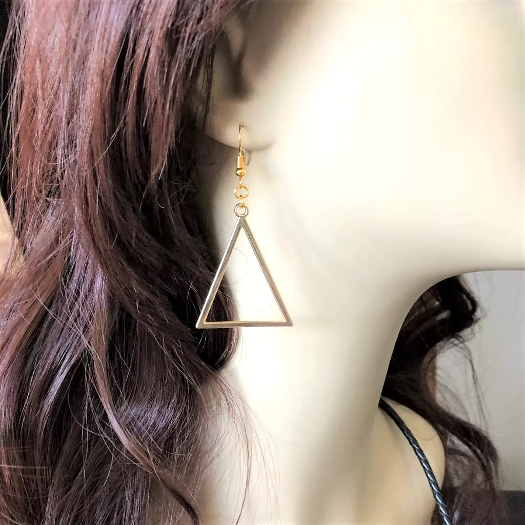 Gold Triangle Earrings