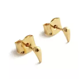 Gold Tusk Droplet Stud Earrings