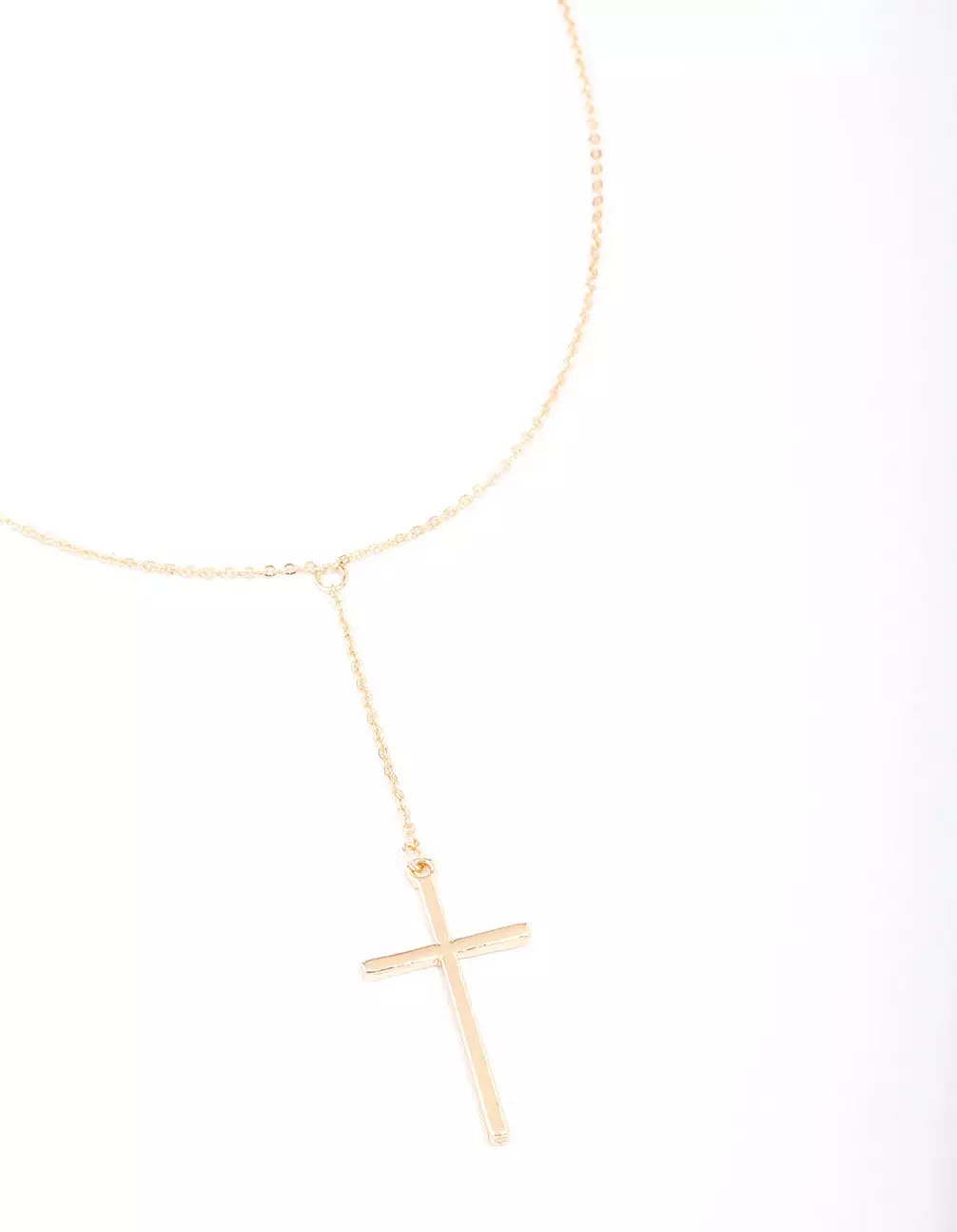 Gold Y-Shape Cross Necklace