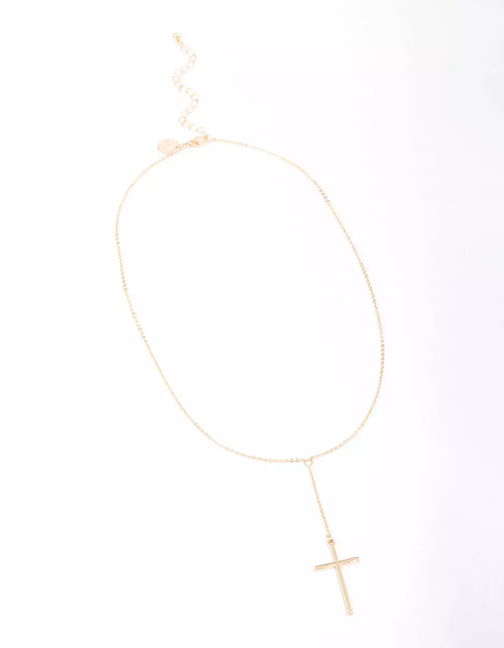 Gold Y-Shape Cross Necklace