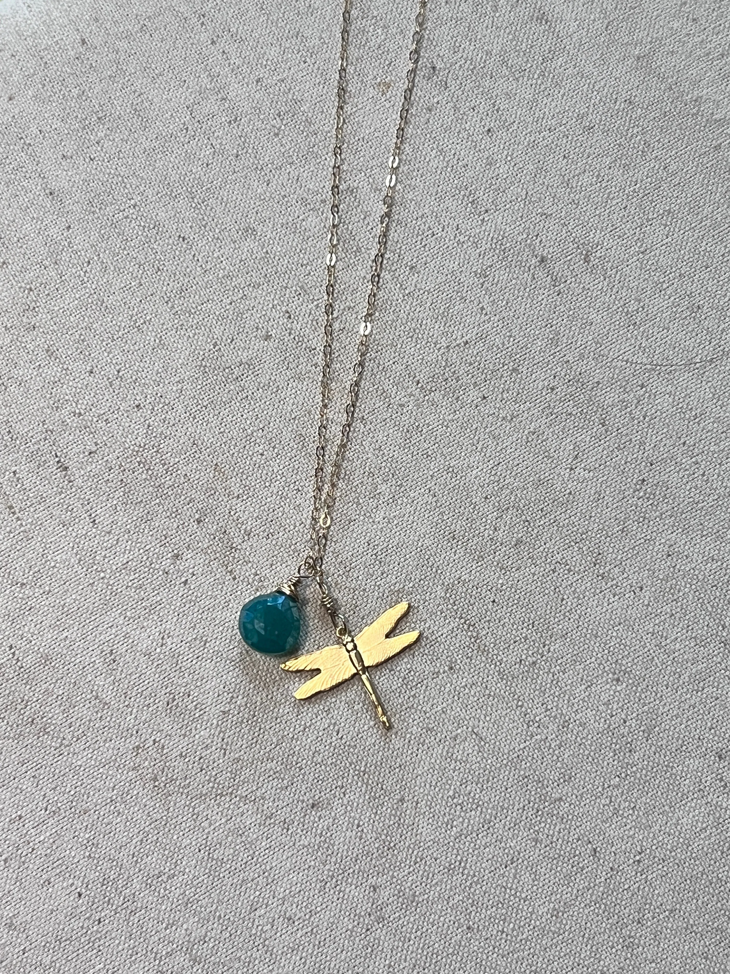 Golden Dragonfly Necklace