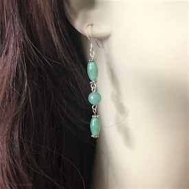 Green Aventurine Long Dangle Earrings