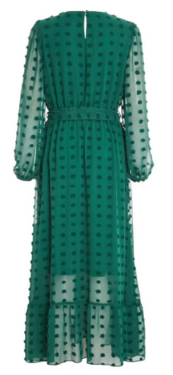 Green Sleeved Midaxi Dress