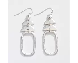 Hammered Silver Drop Earrings