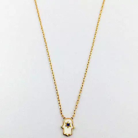 Hamsa Hand Enamel Fine Chain Necklace