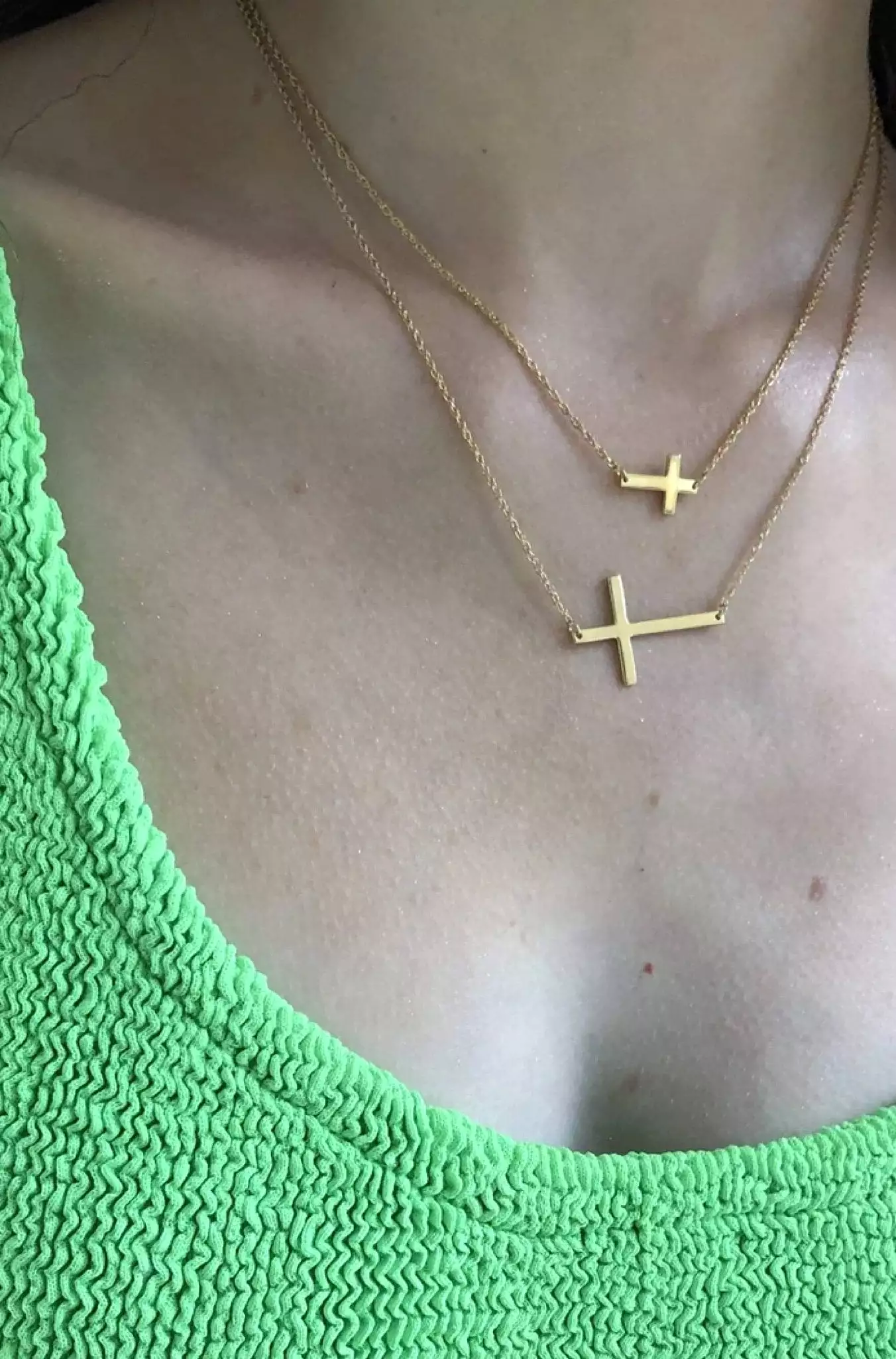 Horizontal Cross Necklace