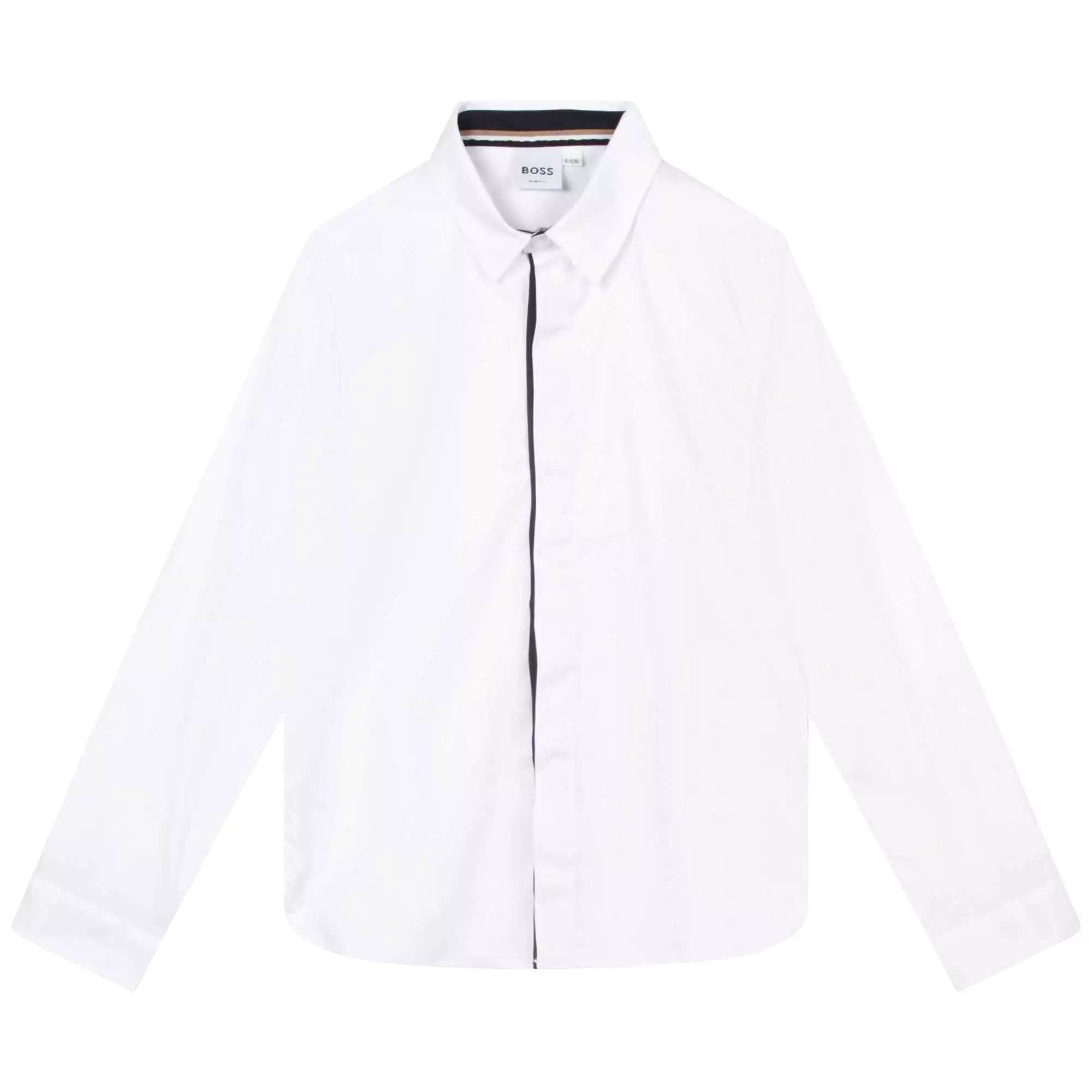 Hugo Boss Boys Long Sleeved Fitted Dress Shirt _White J25O37-10P