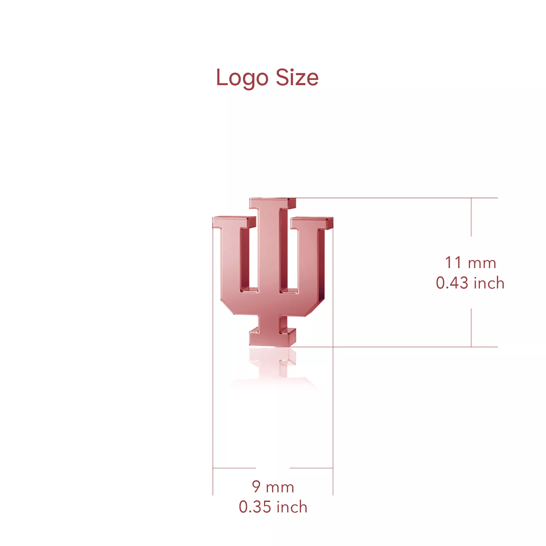 Indiana University Post Earrings - Rose Gold Plated