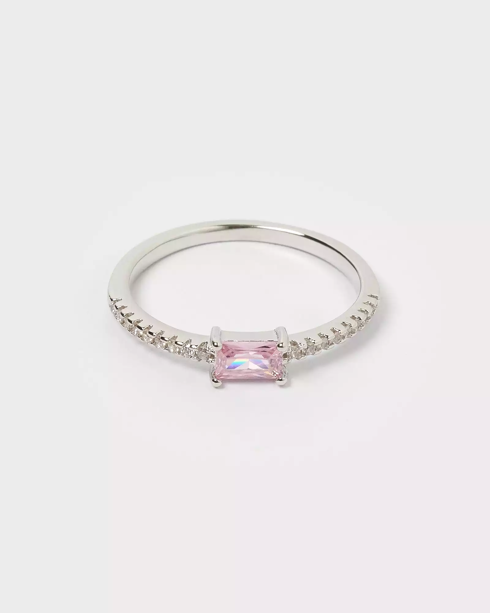 Izoa Elsa Ring Silver Baby Pink