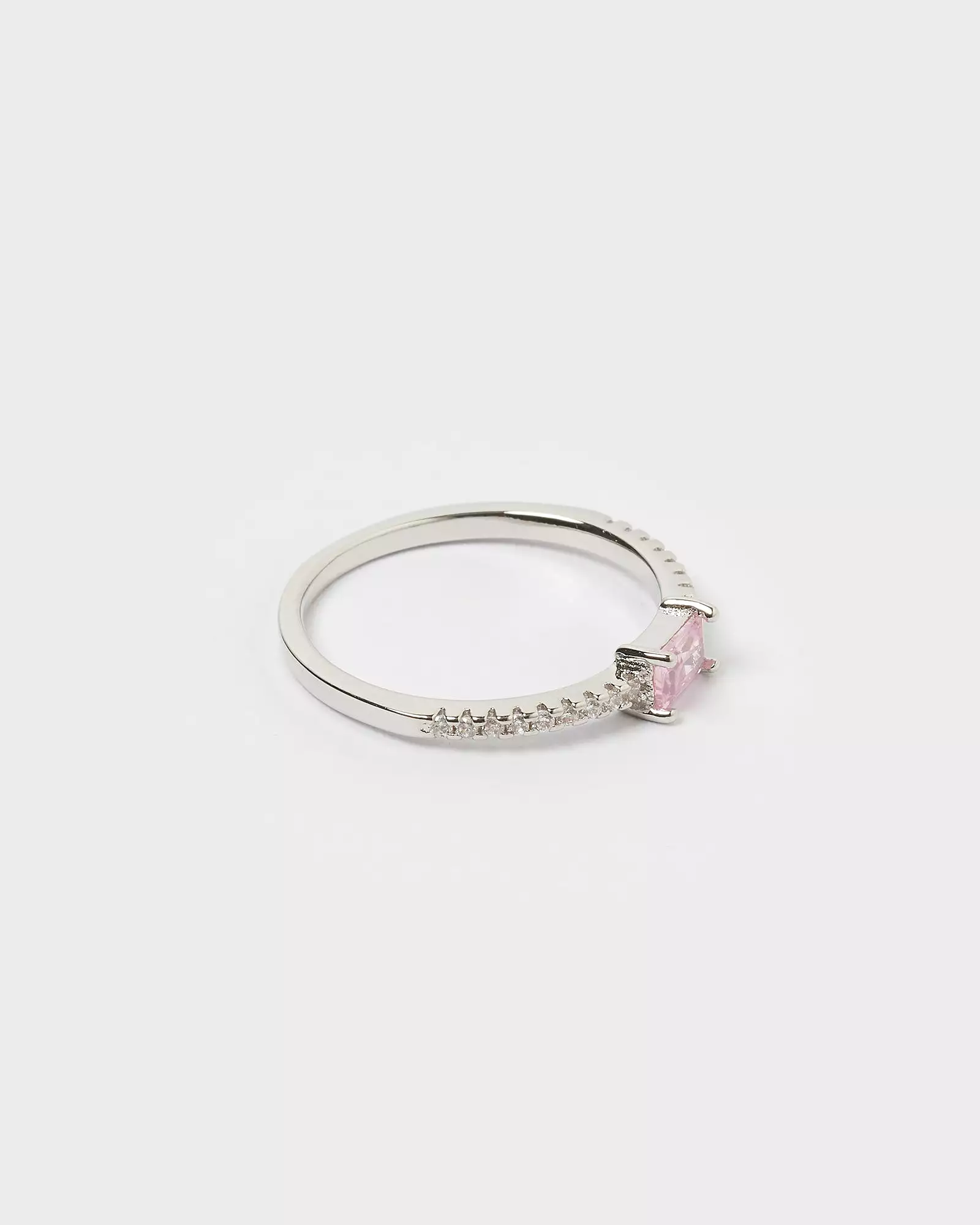 Izoa Elsa Ring Silver Baby Pink