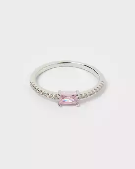 Izoa Elsa Ring Silver Baby Pink