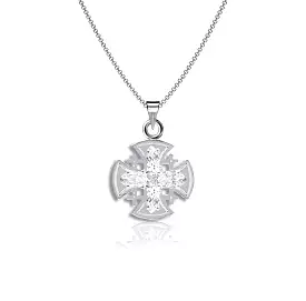 Jerusalem Cross Necklace - Silver