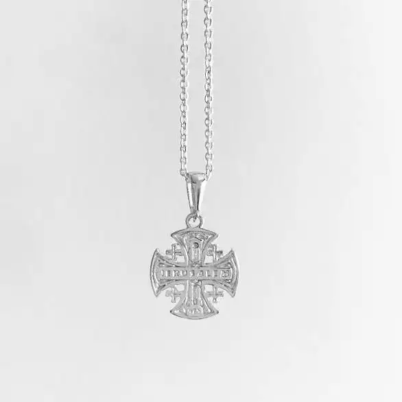 Jerusalem Cross Necklace - Silver