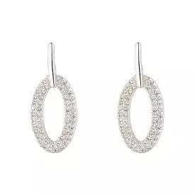 KNIGHT & DAY - Silver Oval Drop Earrings