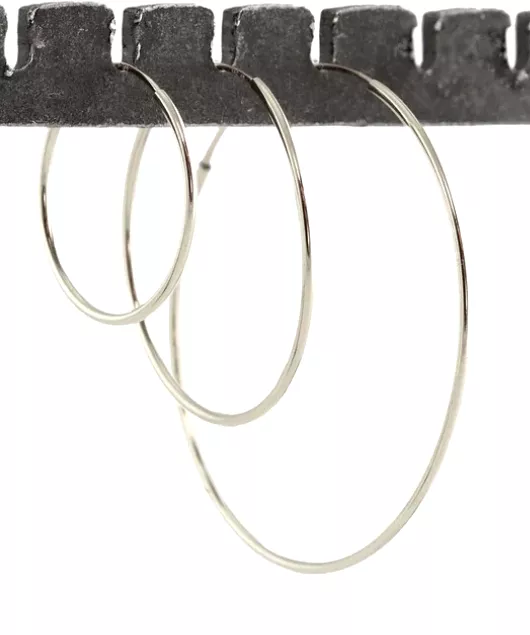 Kris Nations 25mm Featherweight Hoop Earrings - Silver