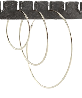 Kris Nations 33mm Featherweight Hoop Earrings - Silver