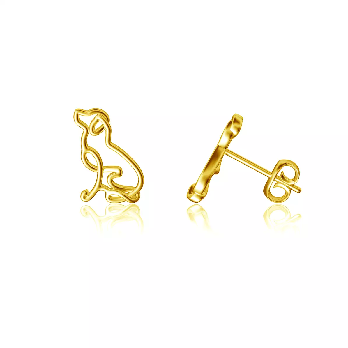 Labrador Silhouette Post Earrings - Gold Plated