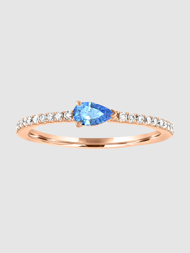 Layla Ring - Rose Gold & Blue Topaz