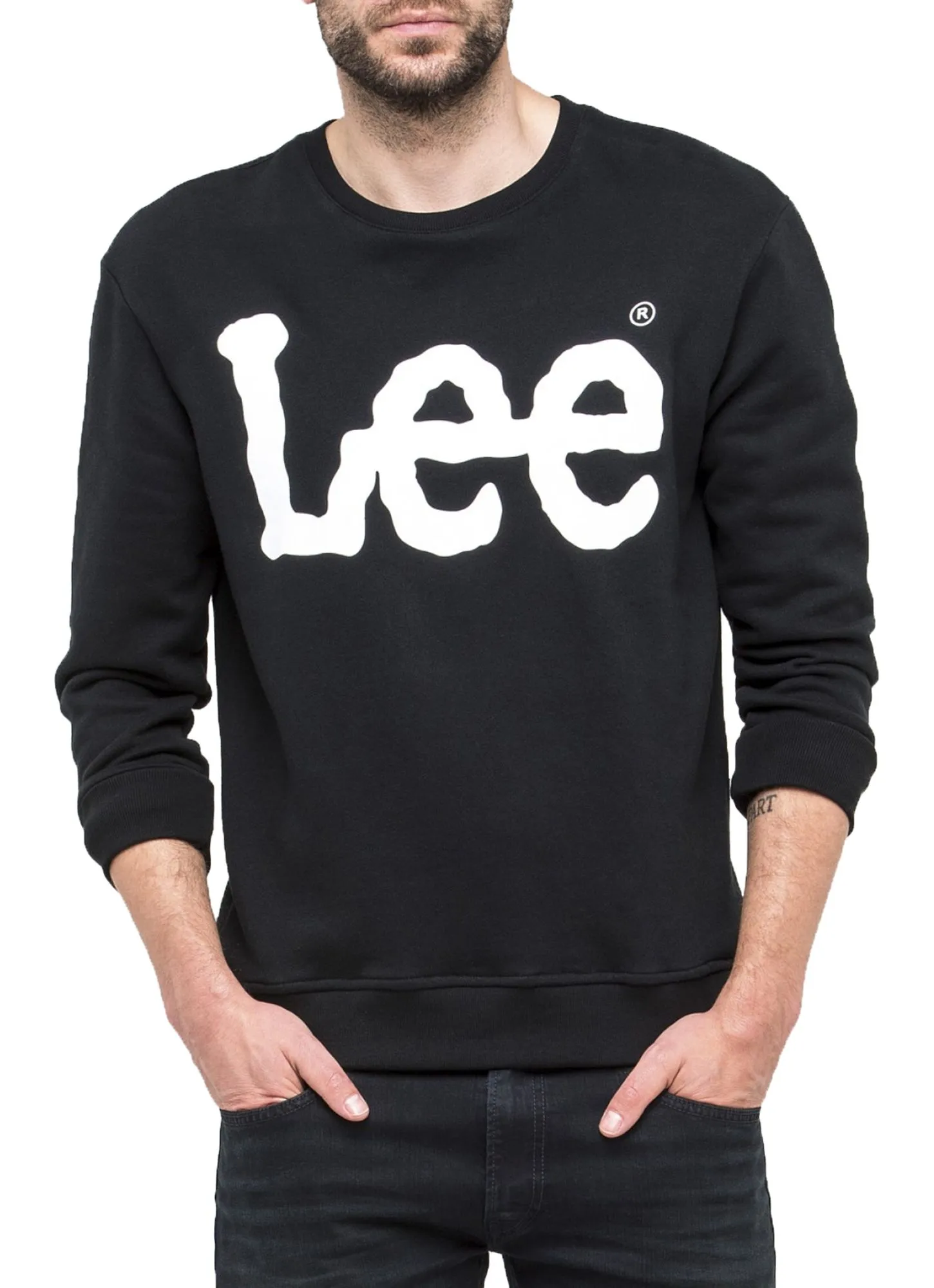 Lee Crew Neck Logo Sweatshirt Black