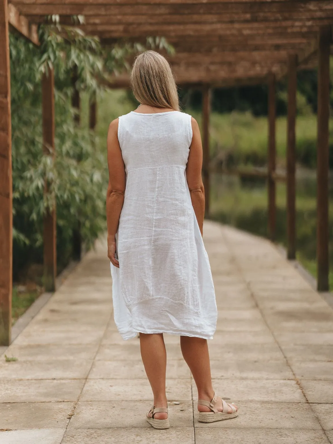 Linen Sleeveless Dress Bridie