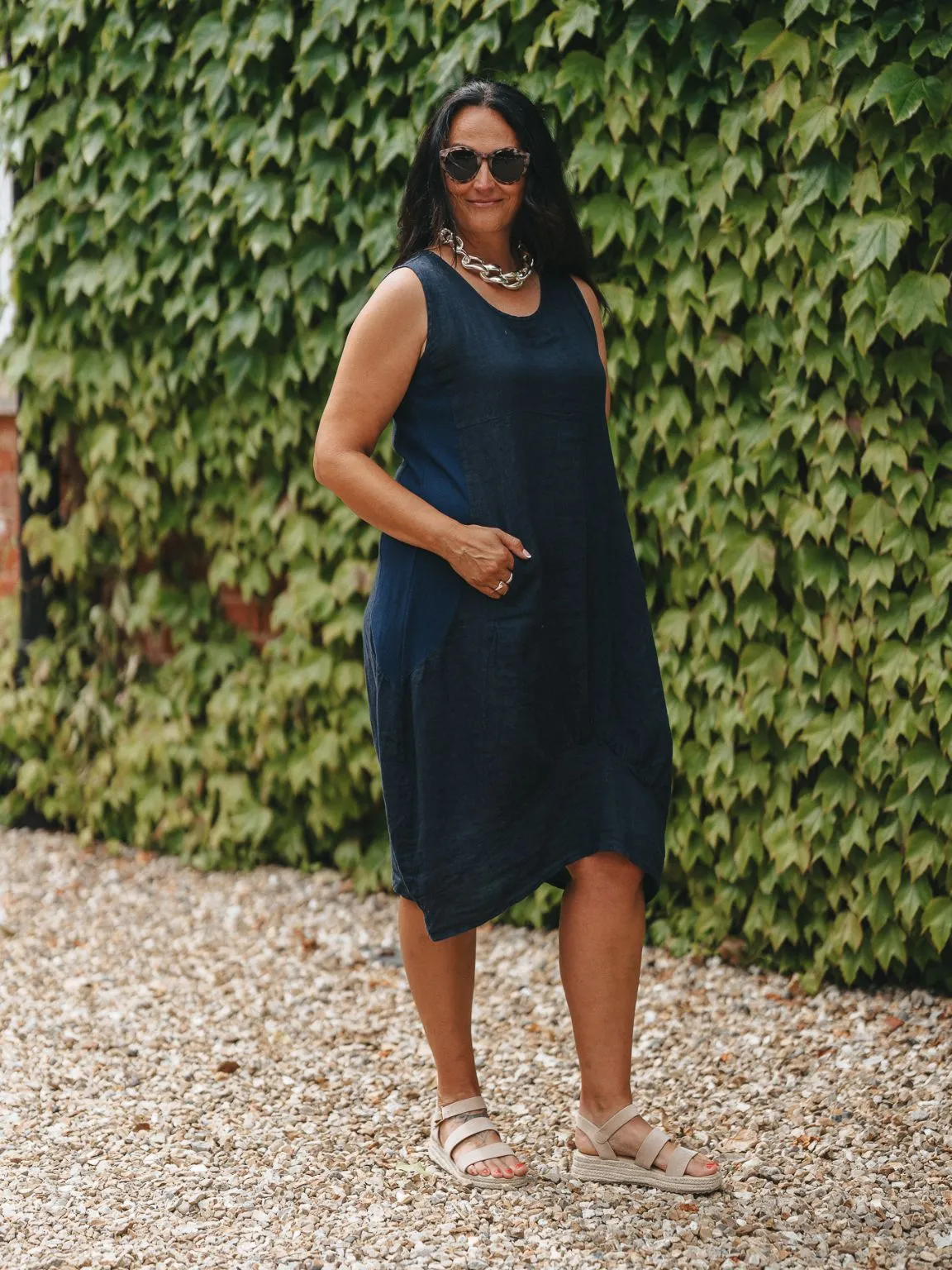 Linen Sleeveless Dress Bridie