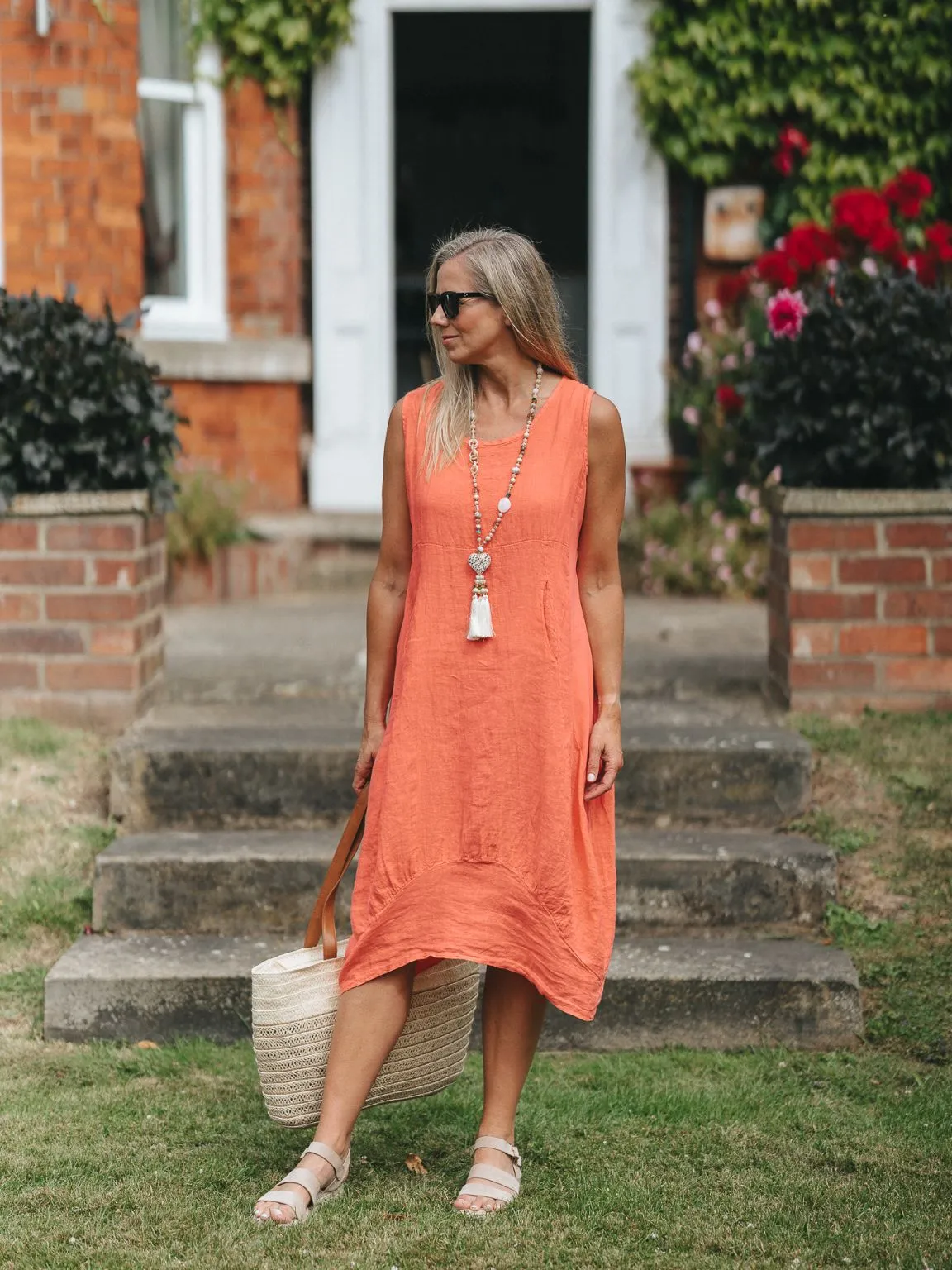 Linen Sleeveless Dress Bridie