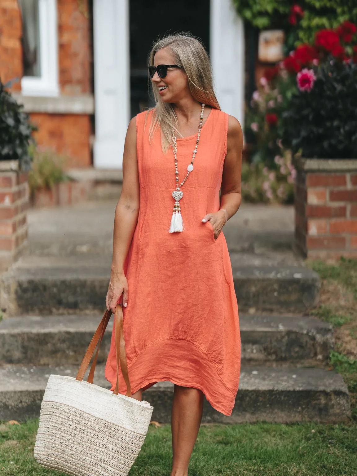 Linen Sleeveless Dress Bridie