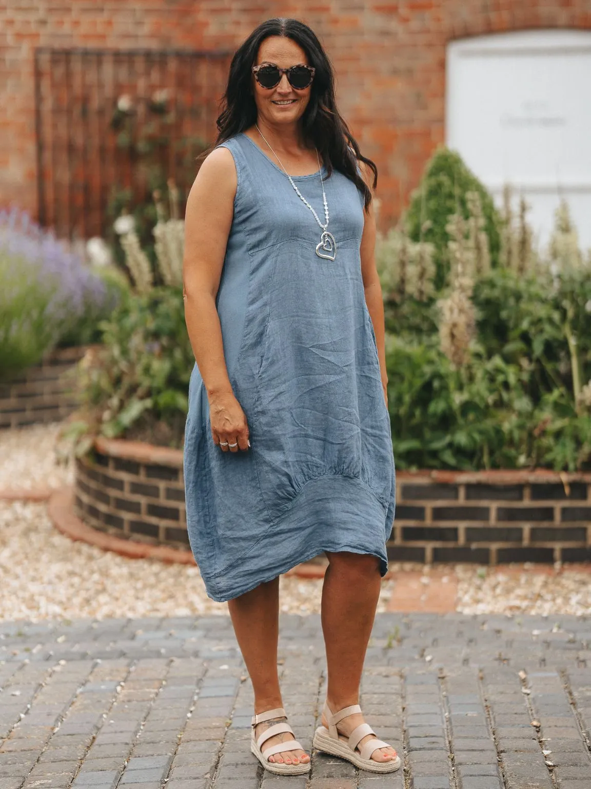 Linen Sleeveless Dress Bridie