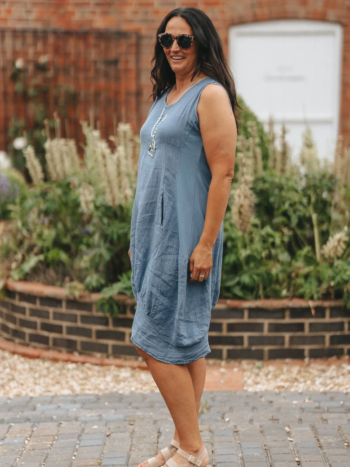 Linen Sleeveless Dress Bridie