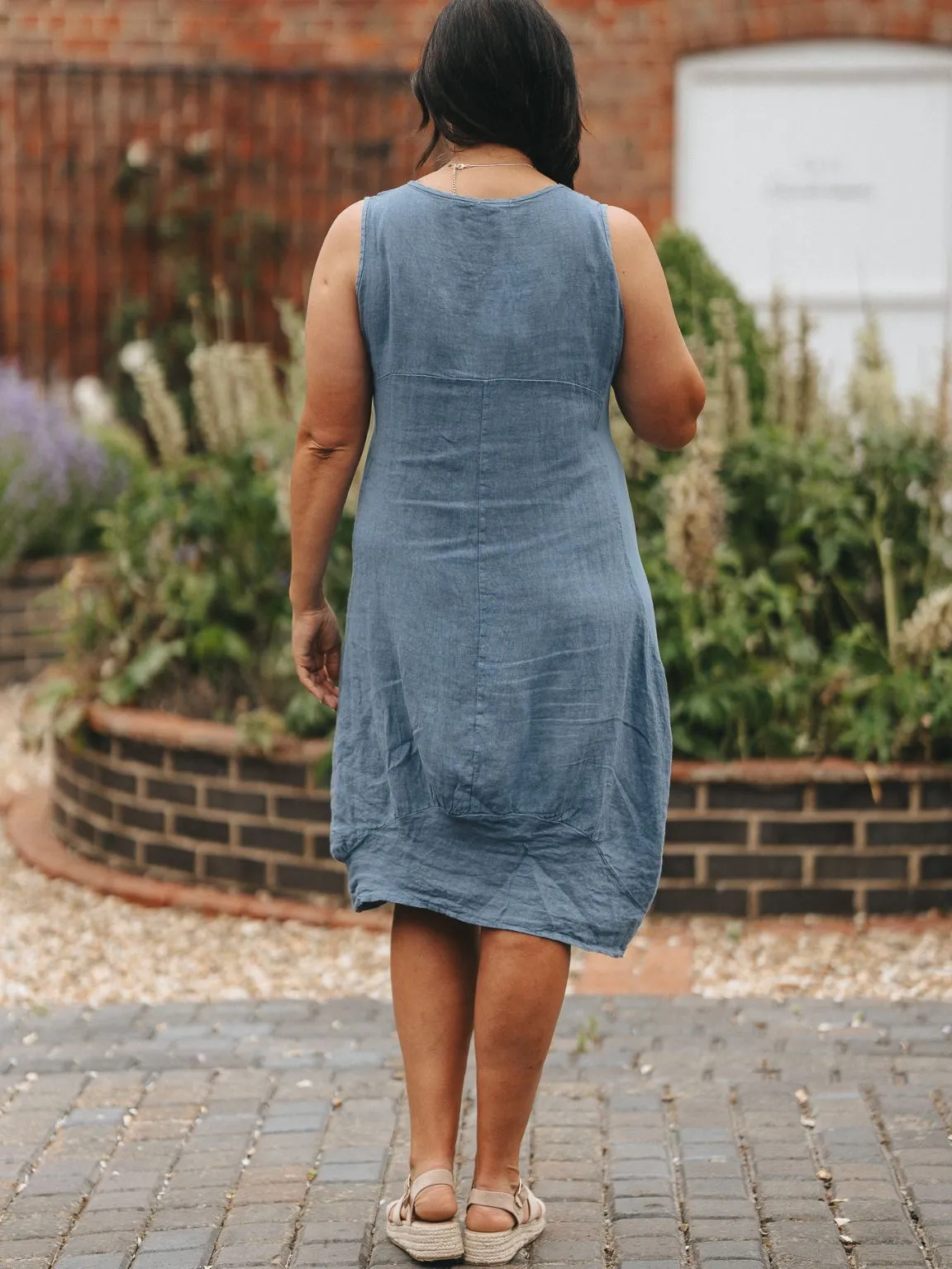 Linen Sleeveless Dress Bridie