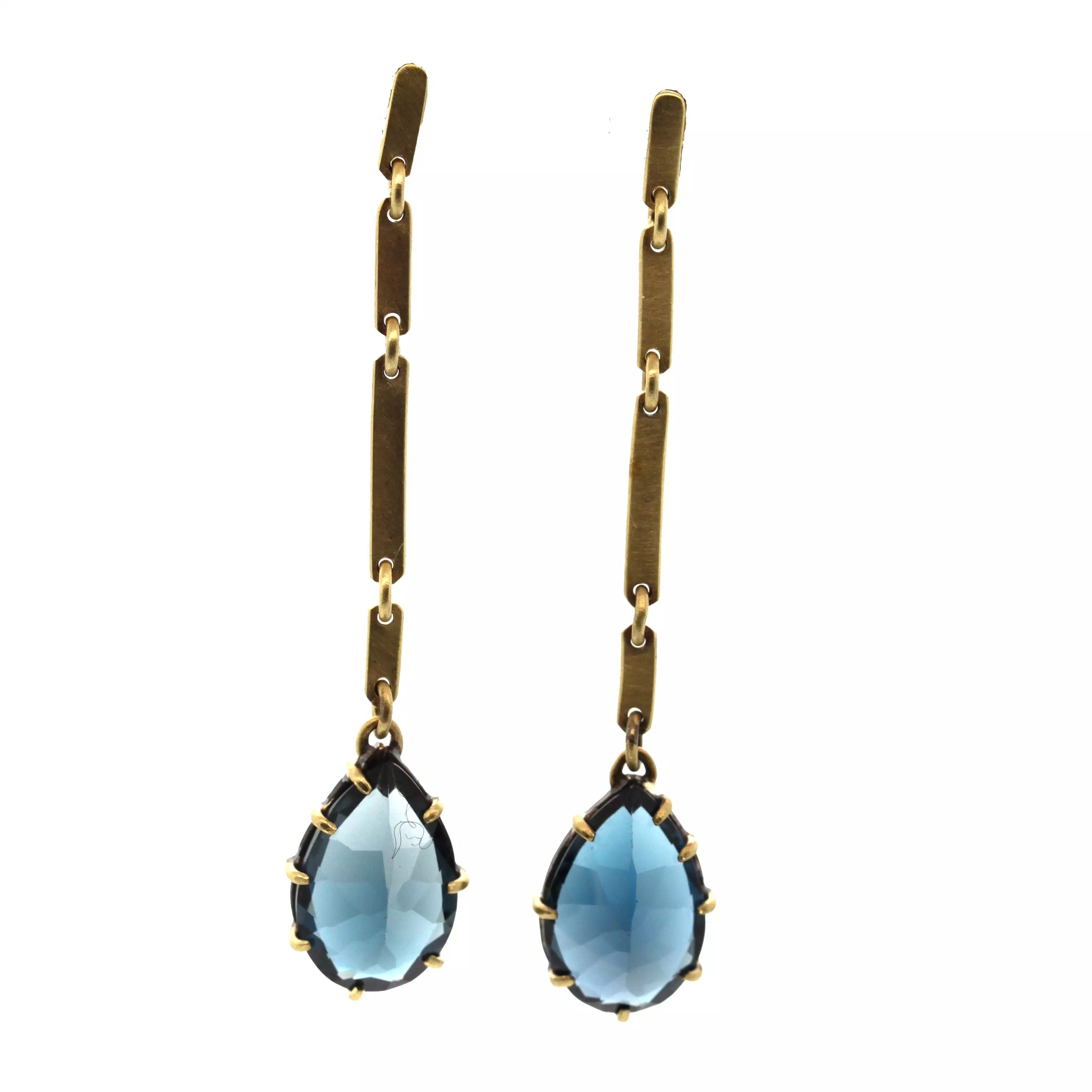 London Blue Topaz Bar Earrings