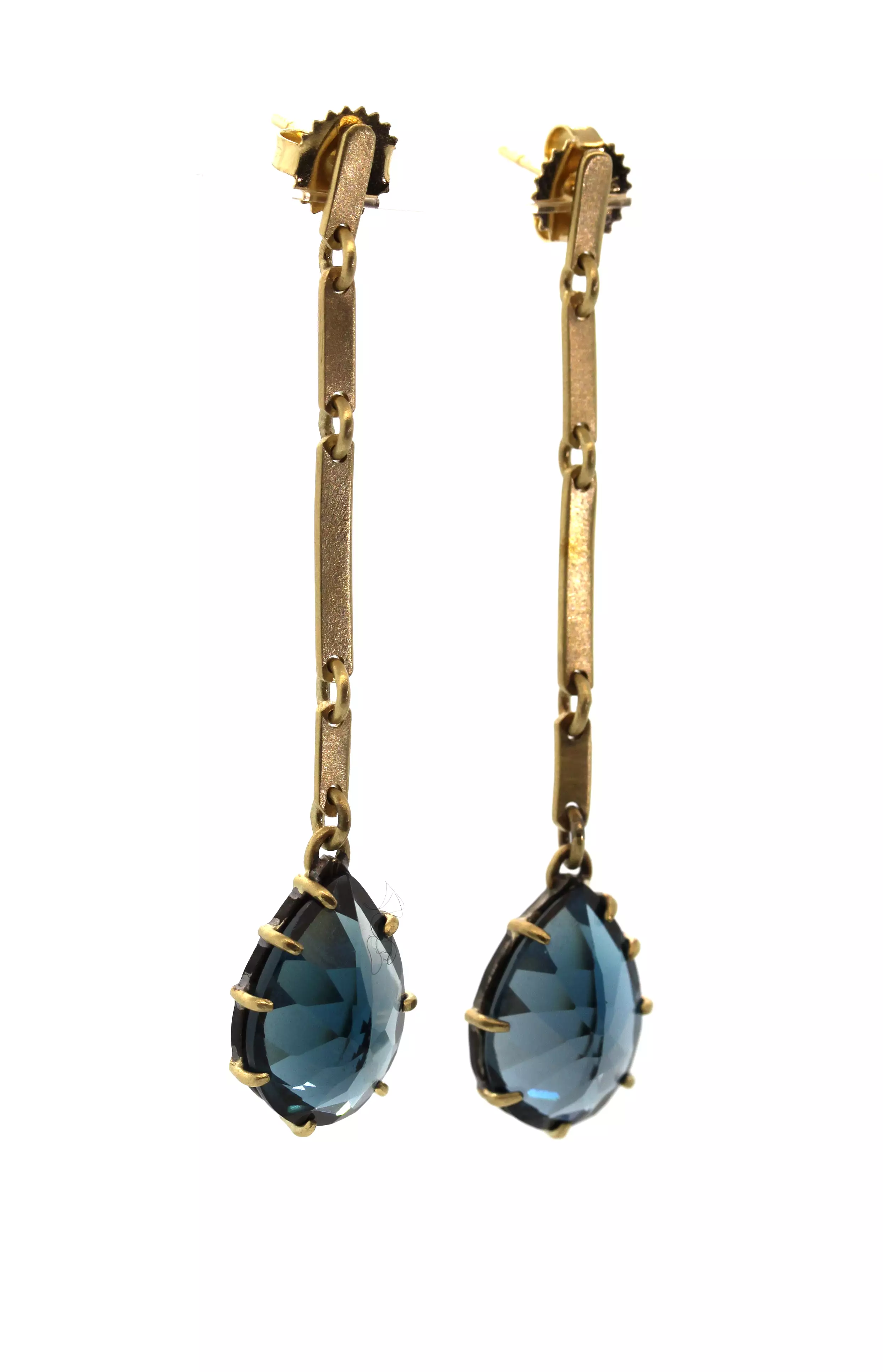 London Blue Topaz Bar Earrings