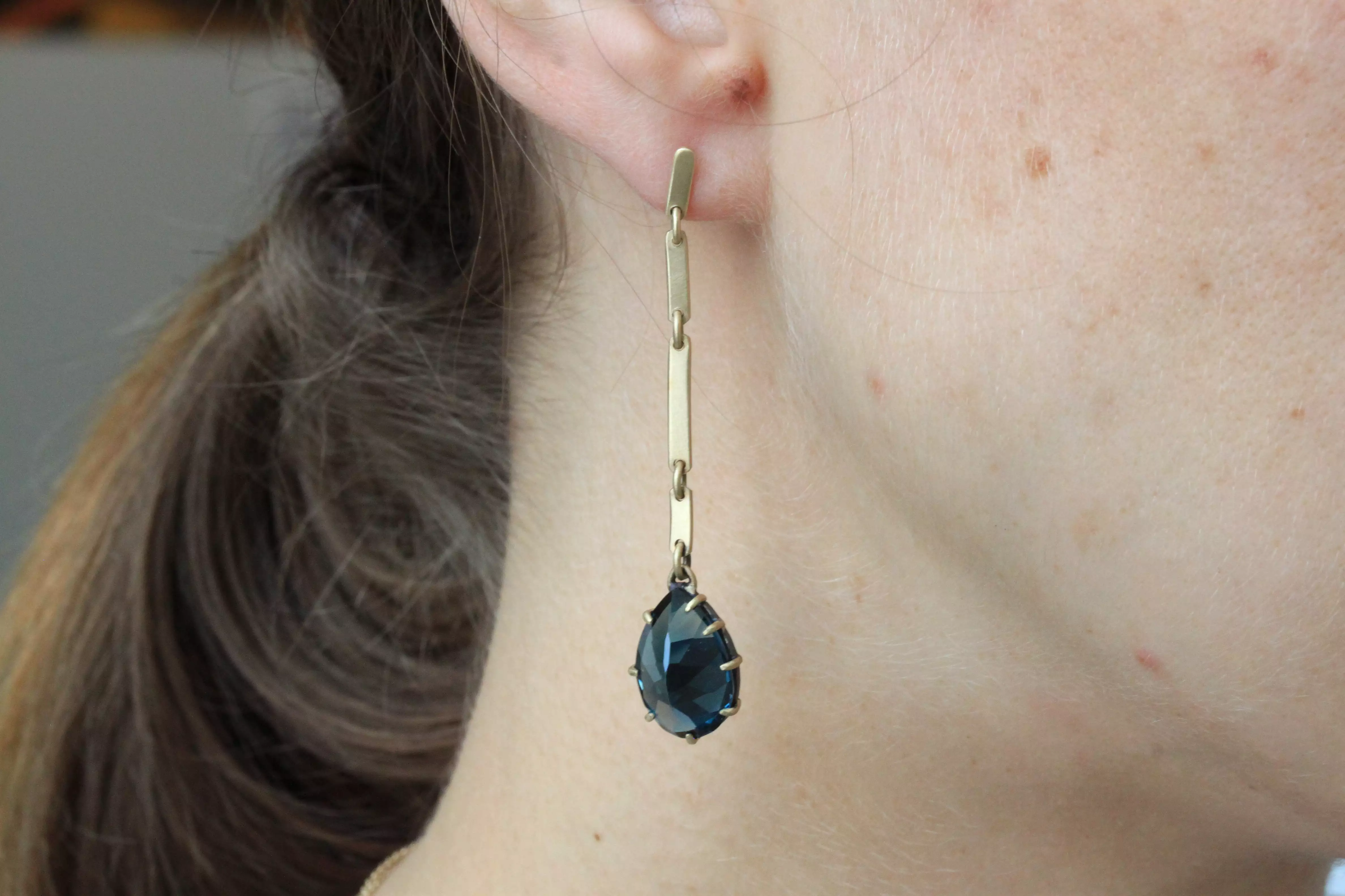 London Blue Topaz Bar Earrings