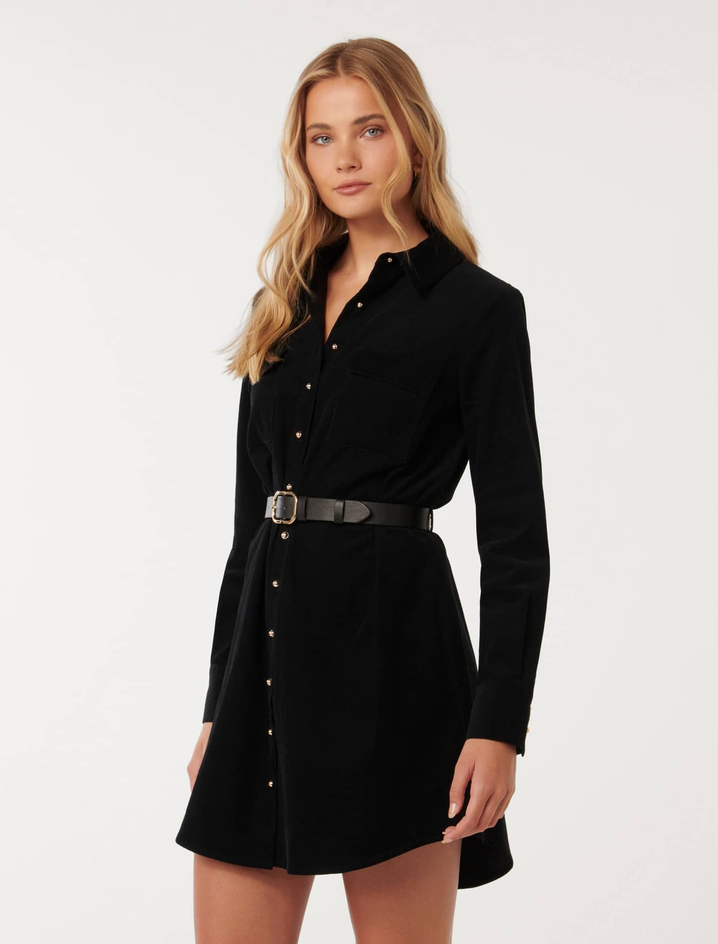 Lucie Long Sleeved Cord Mini Dress