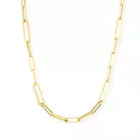 Medium 14K Gold Paper Clip Necklace 3.1mm-No Clasp