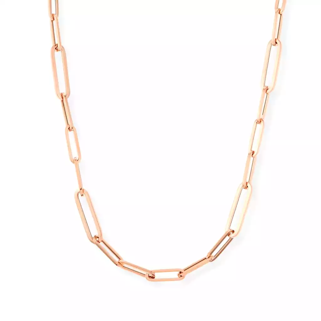 Medium 14K Gold Paper Clip Necklace 3.1mm