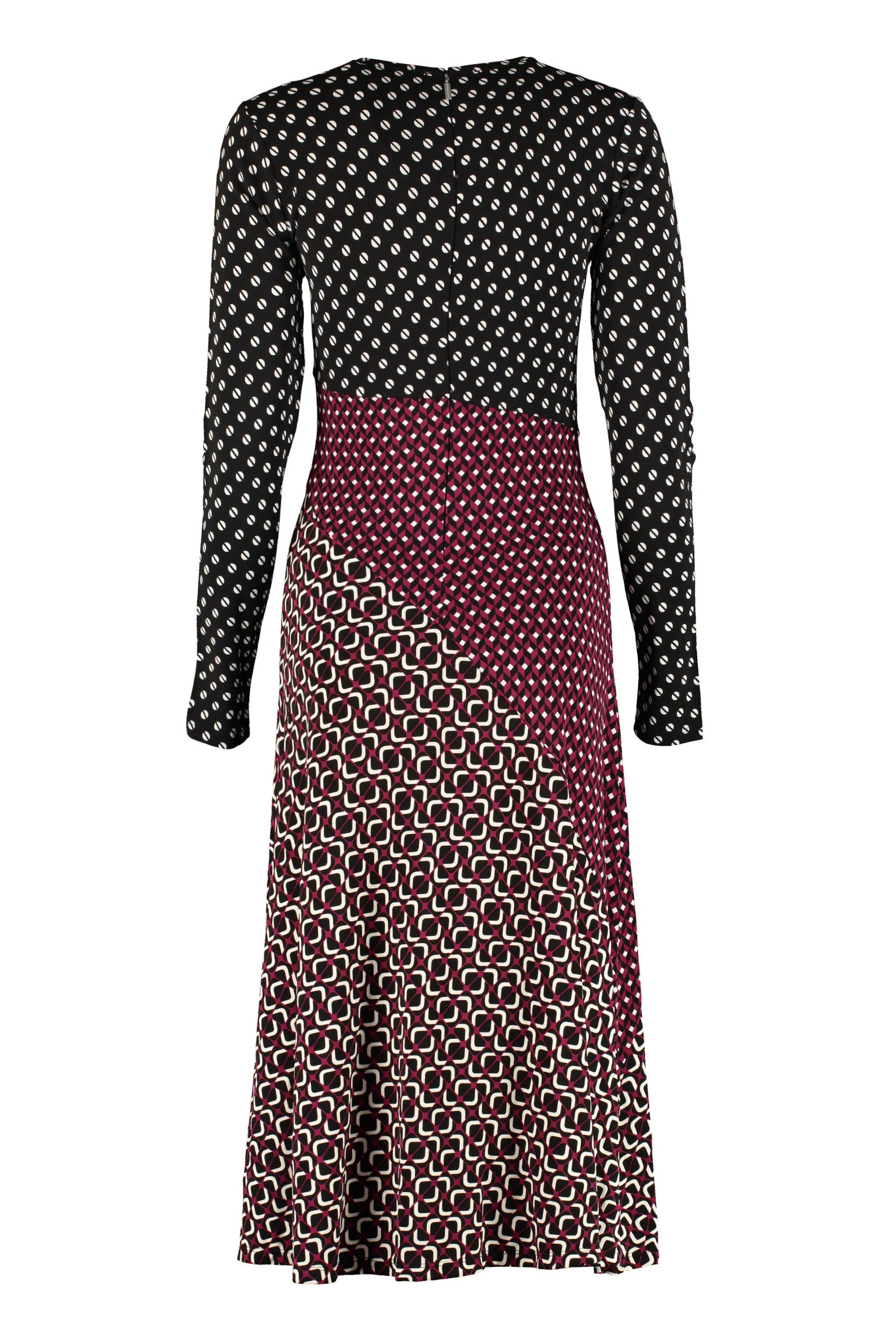 Michael Michael Kors Patchwork Long-Sleeved Midi Dress