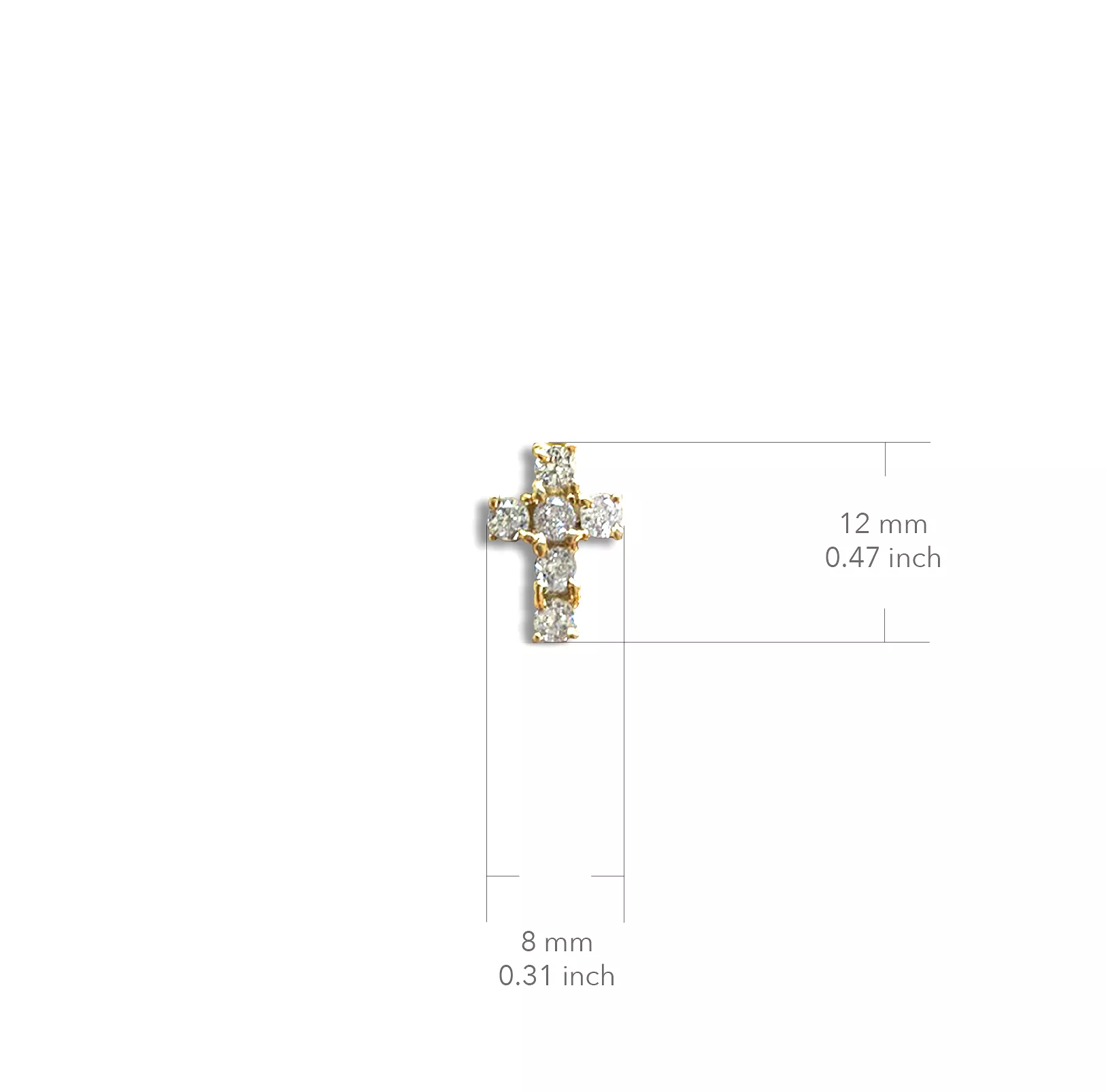 Mini Crystal Cross Necklace - Gold Plated