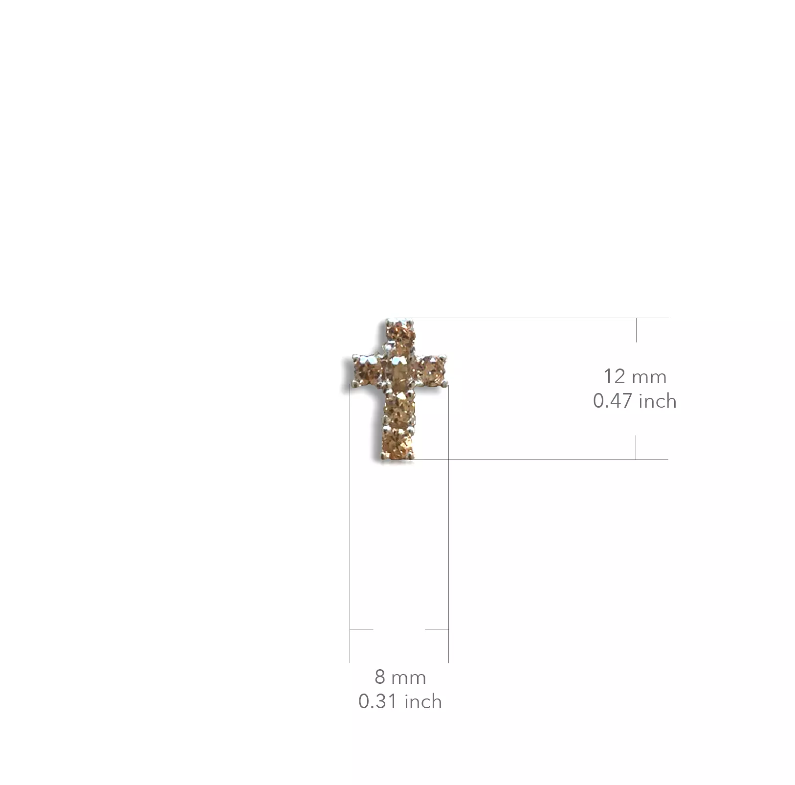 Mini Crystal Cross Post Earrings - Silver