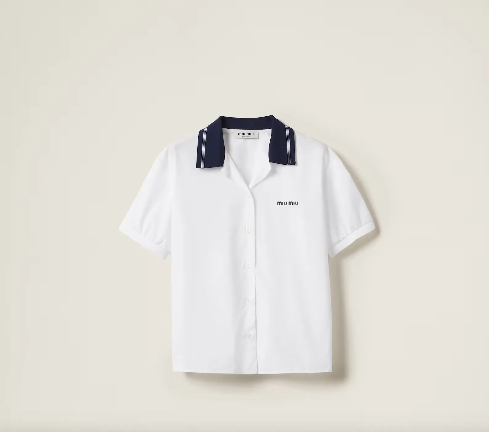 MiuMiu  |Plain Cotton Logo Shirts & Blouses