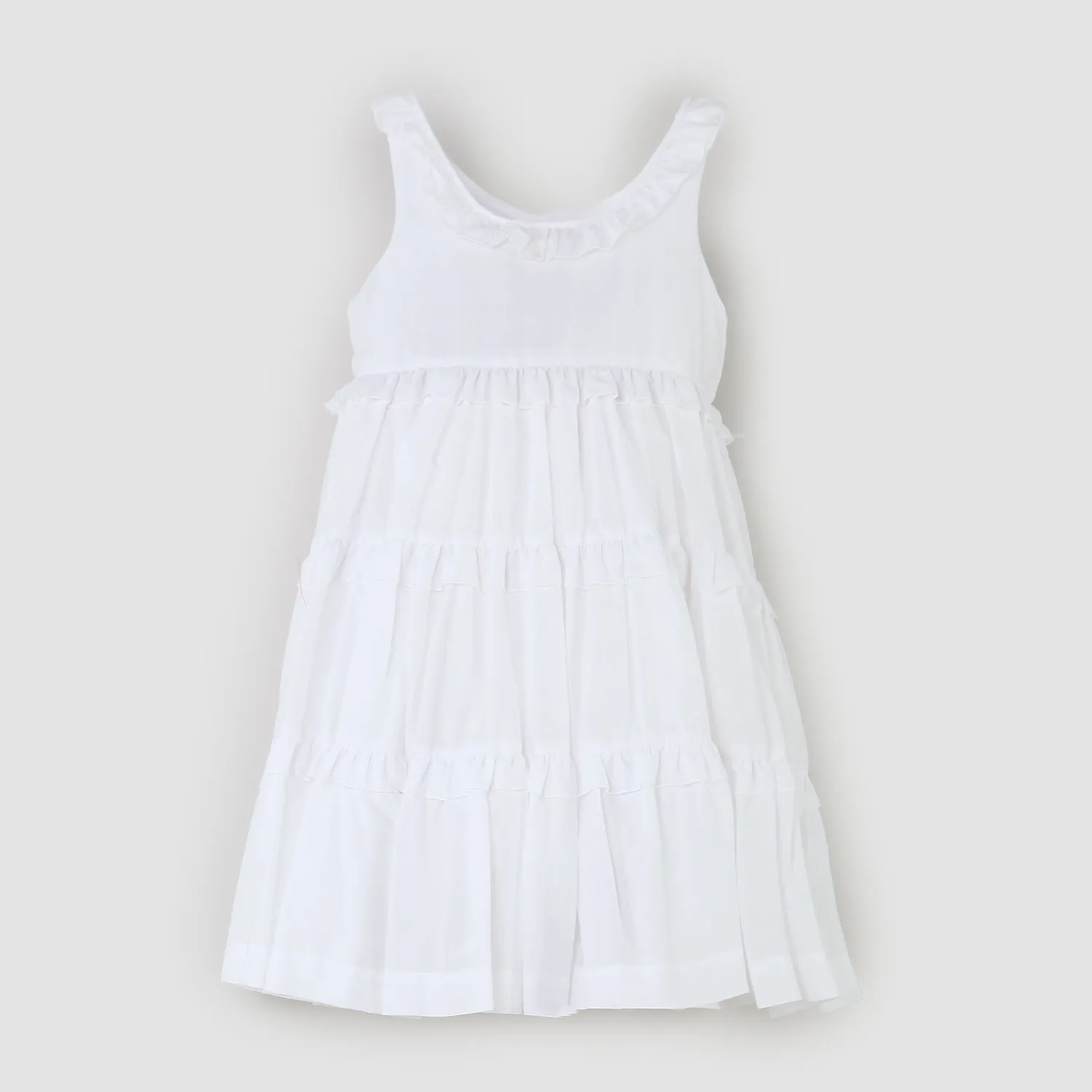 Monnalisa White Sleeveless Dress For Girls