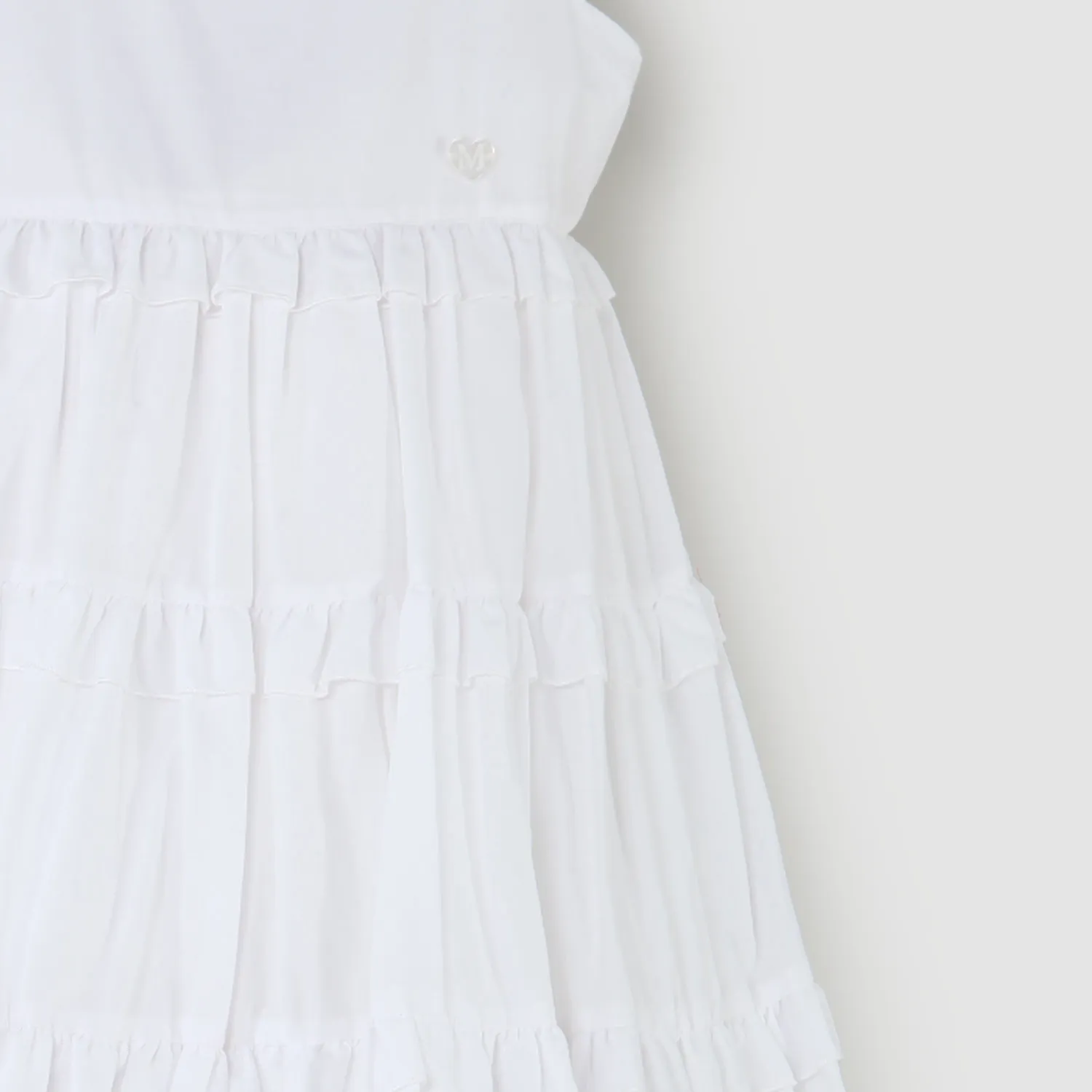 Monnalisa White Sleeveless Dress For Girls