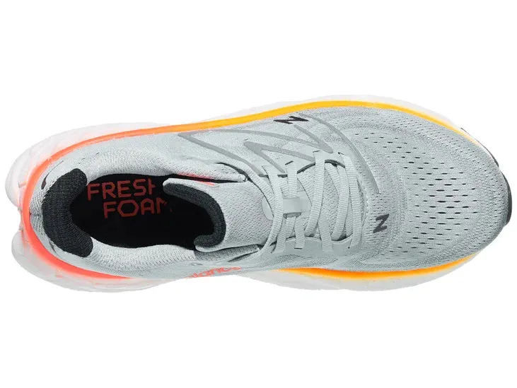 New Balance | Fresh Foam X More v4 | Men's | Aluminum Grey/Neon Dragonfly/Hot Marigold