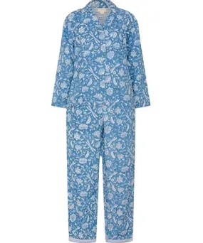 Nologo-Chic Women's Hand Printed Pj's - Dragonfly Blue