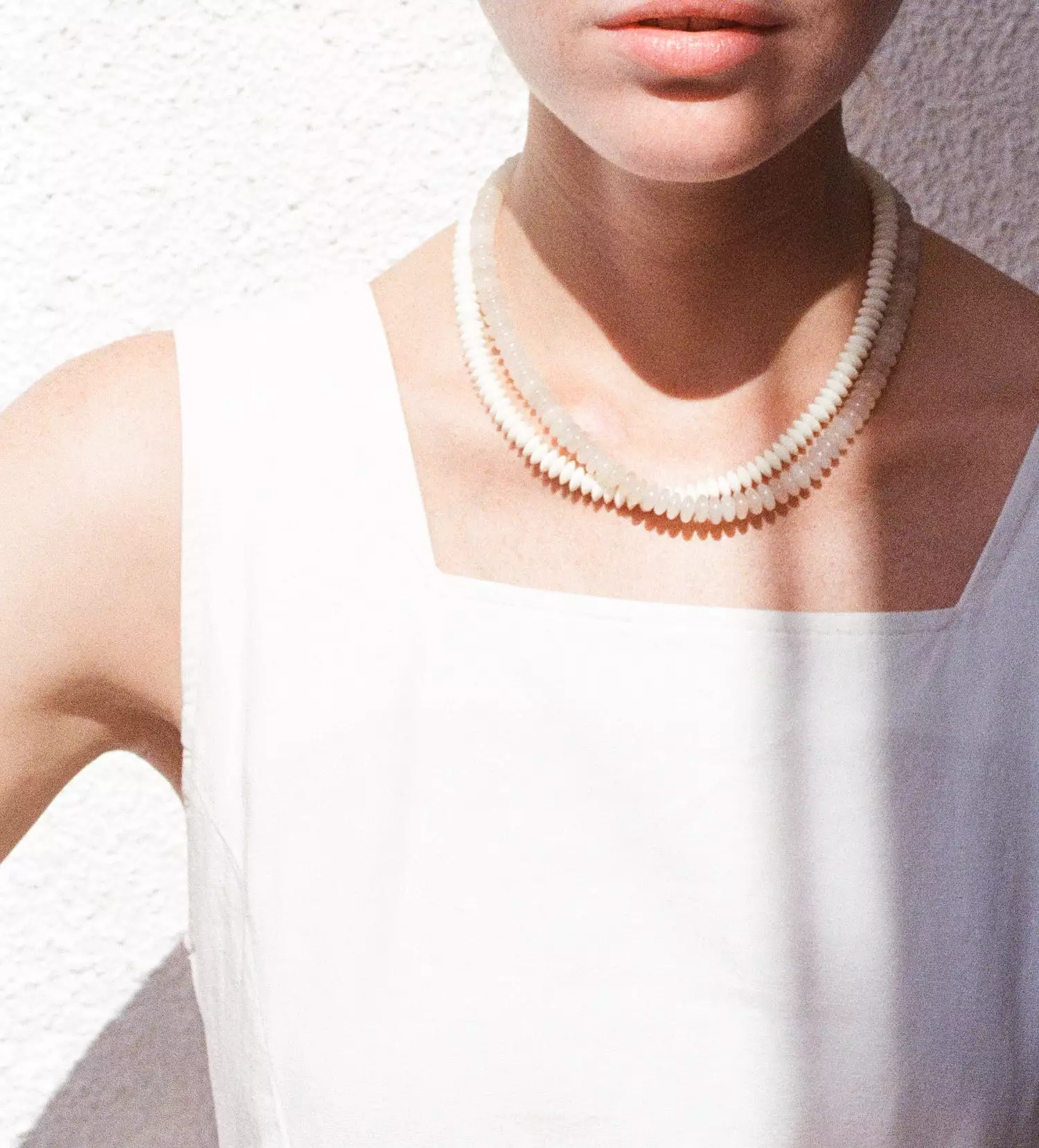 Peach Aventurine Gold-Vermeil necklace /  BEADED