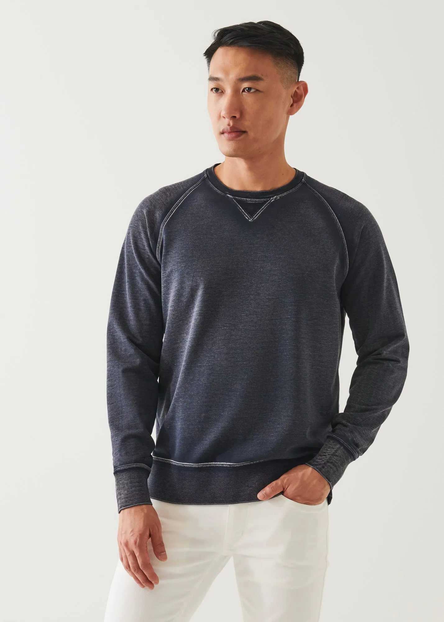 PIMA COTTON FRENCH TERRY VINTAGE WASH SWEATSHIRT