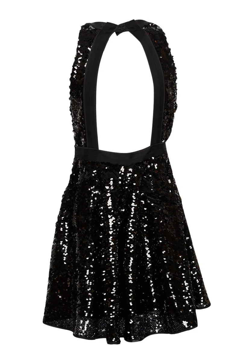 Pinko Allover Sequin Embellished Sleeved Dress