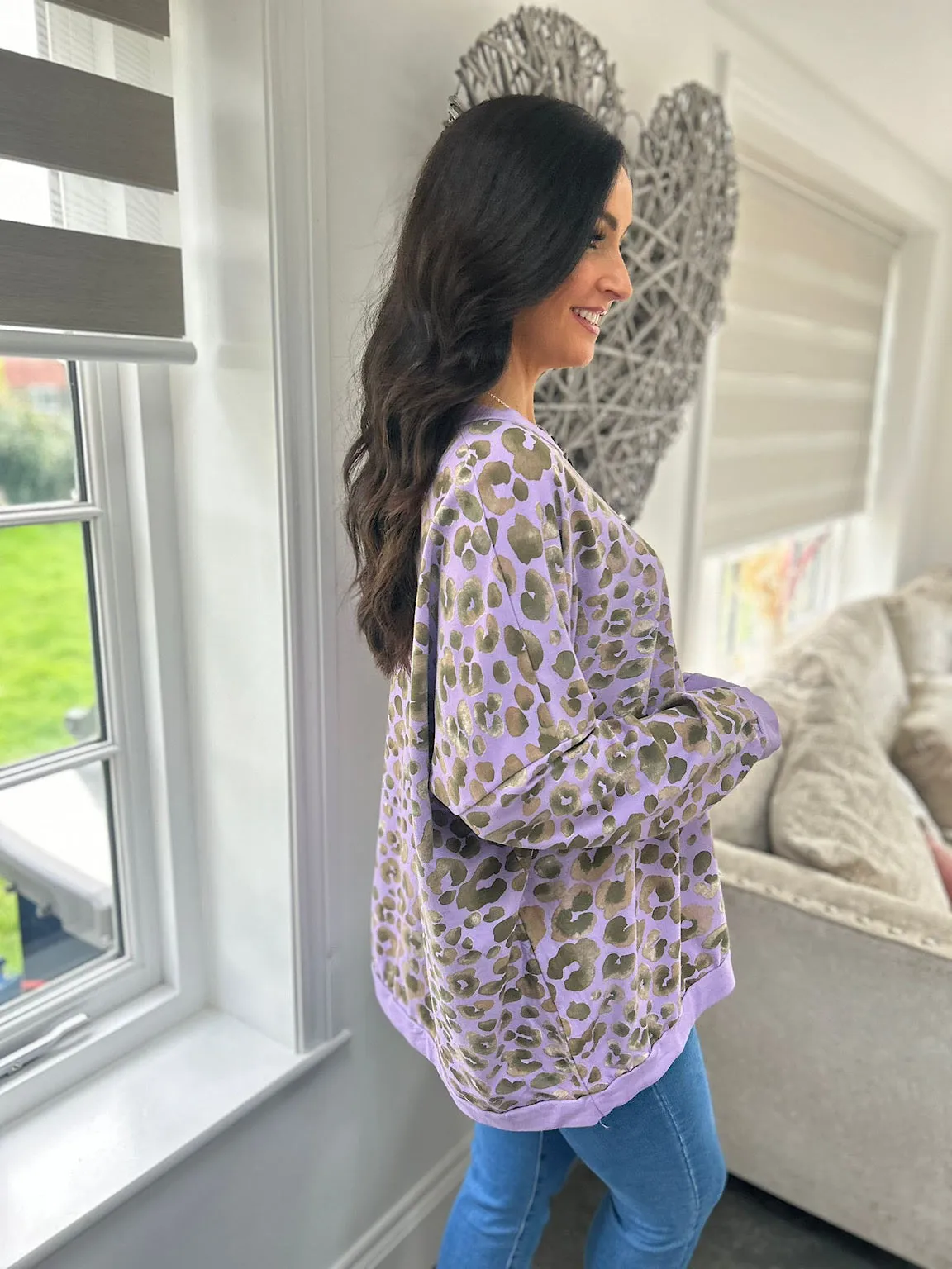 Purple Leopard Print Sweatshirt Kirsty