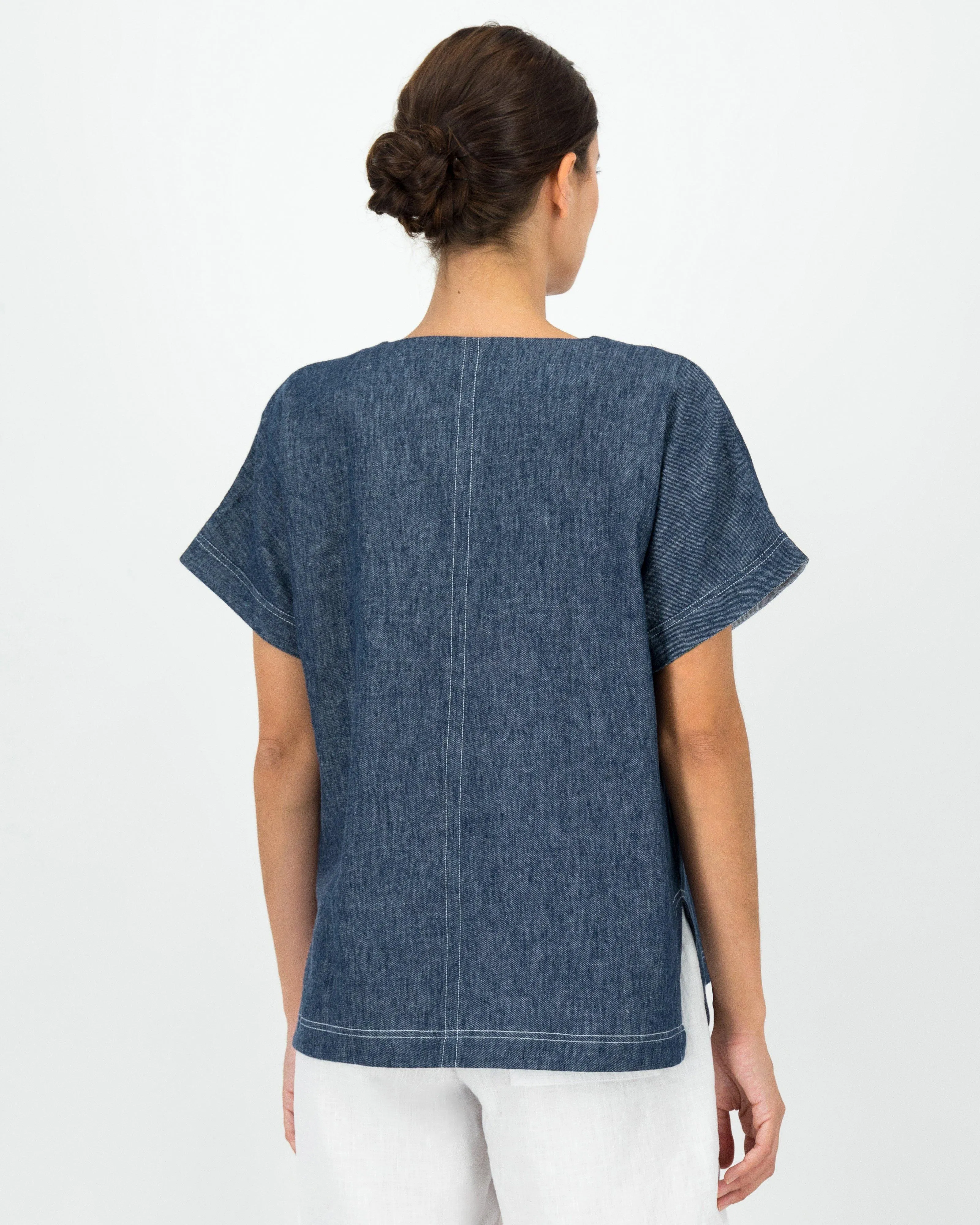 Rare Earth Women’s Dianne Denim Pop Over Blouse | Cape Union Mart